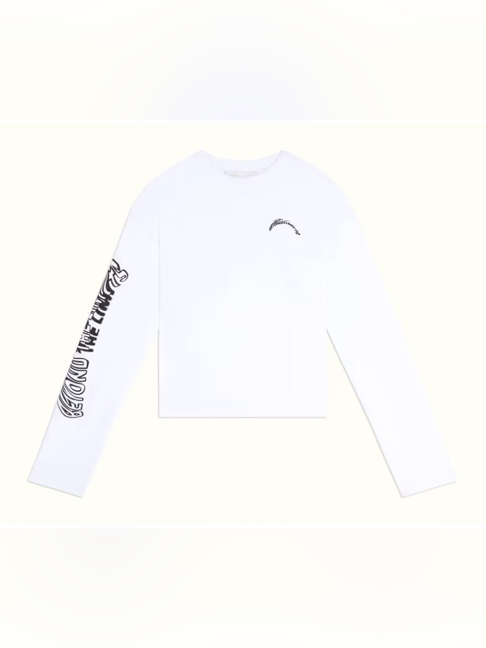 Fenty White Long-Sleeve Graphic Tee with Open Tie Back